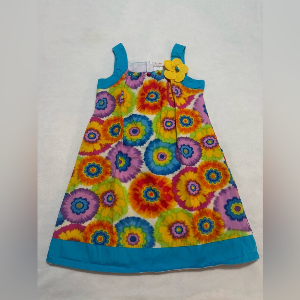 Multi Color Dress with Rhinestone and flower